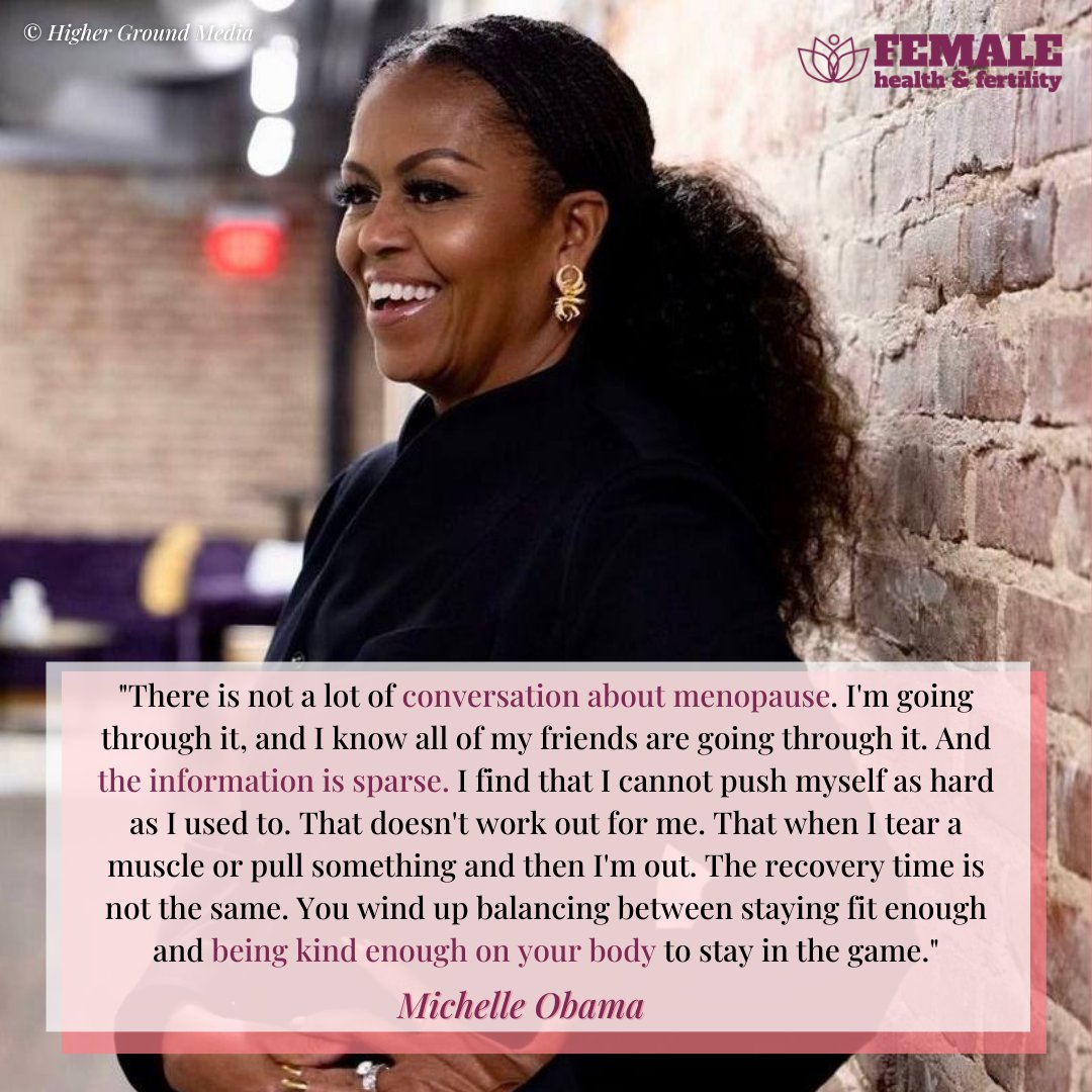 Interesting words from Michelle Obama. Who else has found exercise and movement more challenging during perimenopause or menopause? What works best for you? 

#MichelleObama #menopause #perimenopause #menopauseawareness #femalehealth #femalehealthandfertility