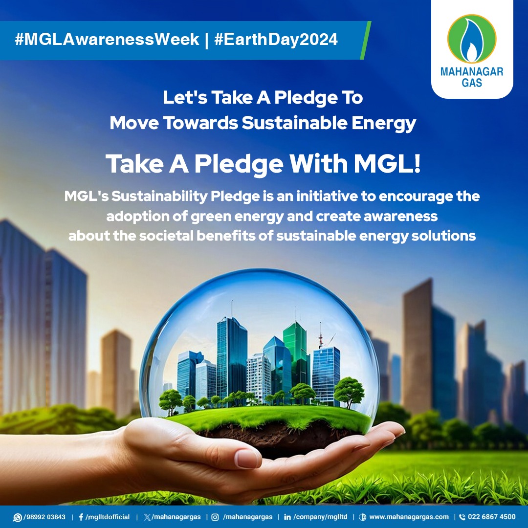 mahanagargas's tweet image. #MGLAwarenessWeek #EarthDay2024

On this #EarthDay, Team MGL encourages the switch to Sustainable Energy!