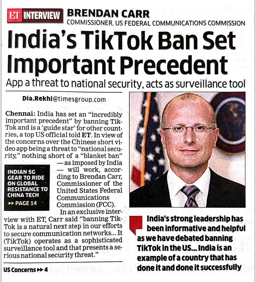 When India banned #TikTok, the Opposition attacked & mocked both @PMOIndia & me personally. Now, the US @FCC is following in our footsteps. India was ahead of its time in developing strategies to contain China’s digital aggression & potential cyberattacks.