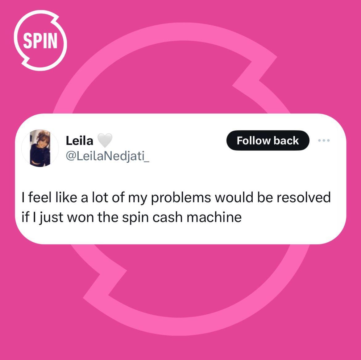 How would you spend your money if you won the #SPINCashMachine?🤩 If you fancy being our next winner, then you need to keep SPIN loud to hear the EXACT cash amount everyday! Text ‘SPIN’ to 57557 Over 18’s Only, T&C’s at spin1038.com ✍️TW/@LeilaNedjati