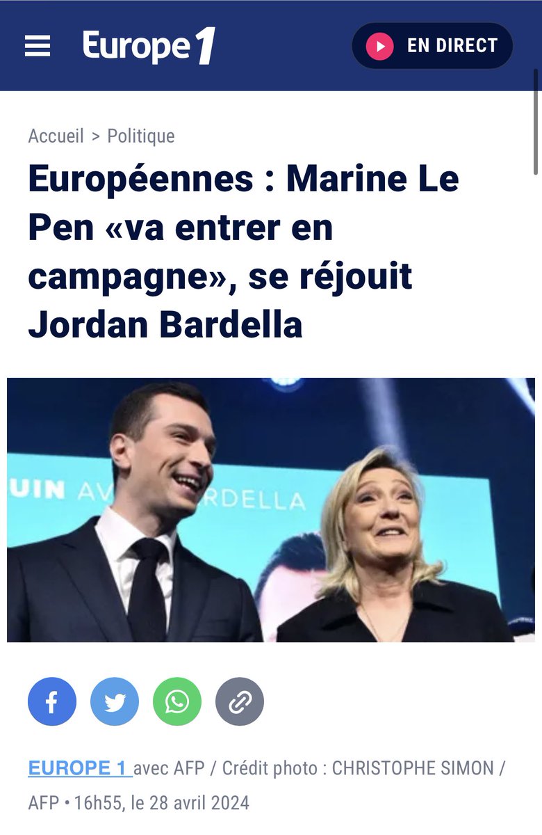 ➡️Marine Le Pen va entrer en campagne, excellente nouvelle pour la liste @BesoindEurope ! 

Marine Le Pen est tellement nulle qu’elle va faire perdre des points à sa liste ! 😭