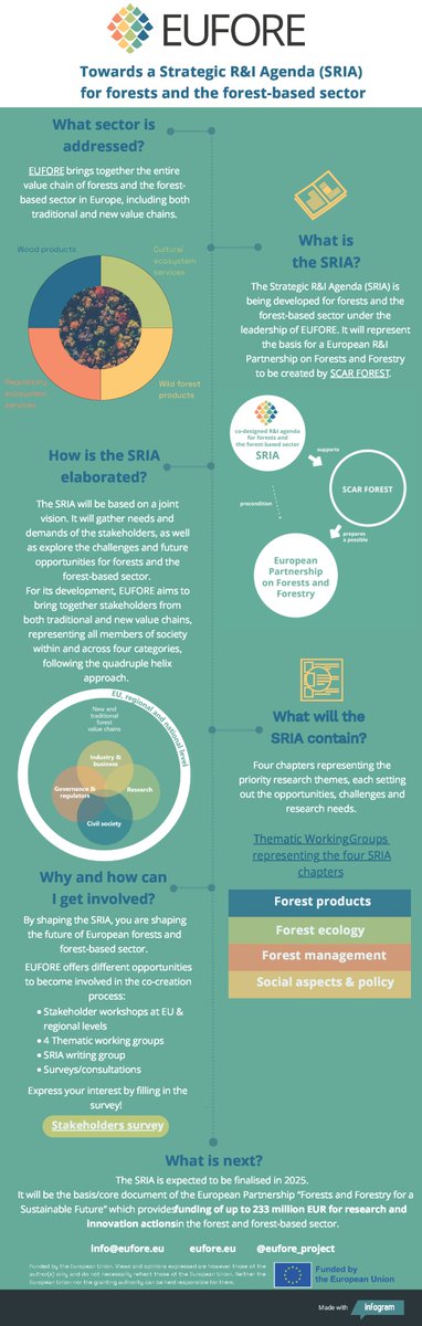 eufore_project's tweet photo. We’ve created an infographic to help you understand the process of developing our Strategic Research and Innovation Agenda (SRIA). Take a look, and see where you can get involved!
🔗to full infographic https://t.co/RsOGDUK3Ey
#research #innovation #eufore #cocreation https://t.co/3r3schnhuD