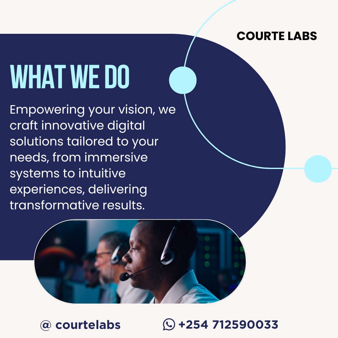 Revolutionize your digital game! 🚀

Connect with us on WhatsApp Business at +254 712 590033 or drop us an email at courtewampedsoftwares@gmail.com. 

Don't miss out - follow us for the latest updates! 💻📱 #DigitalRevolution #TechInnovation #courtelabs #TechExperts