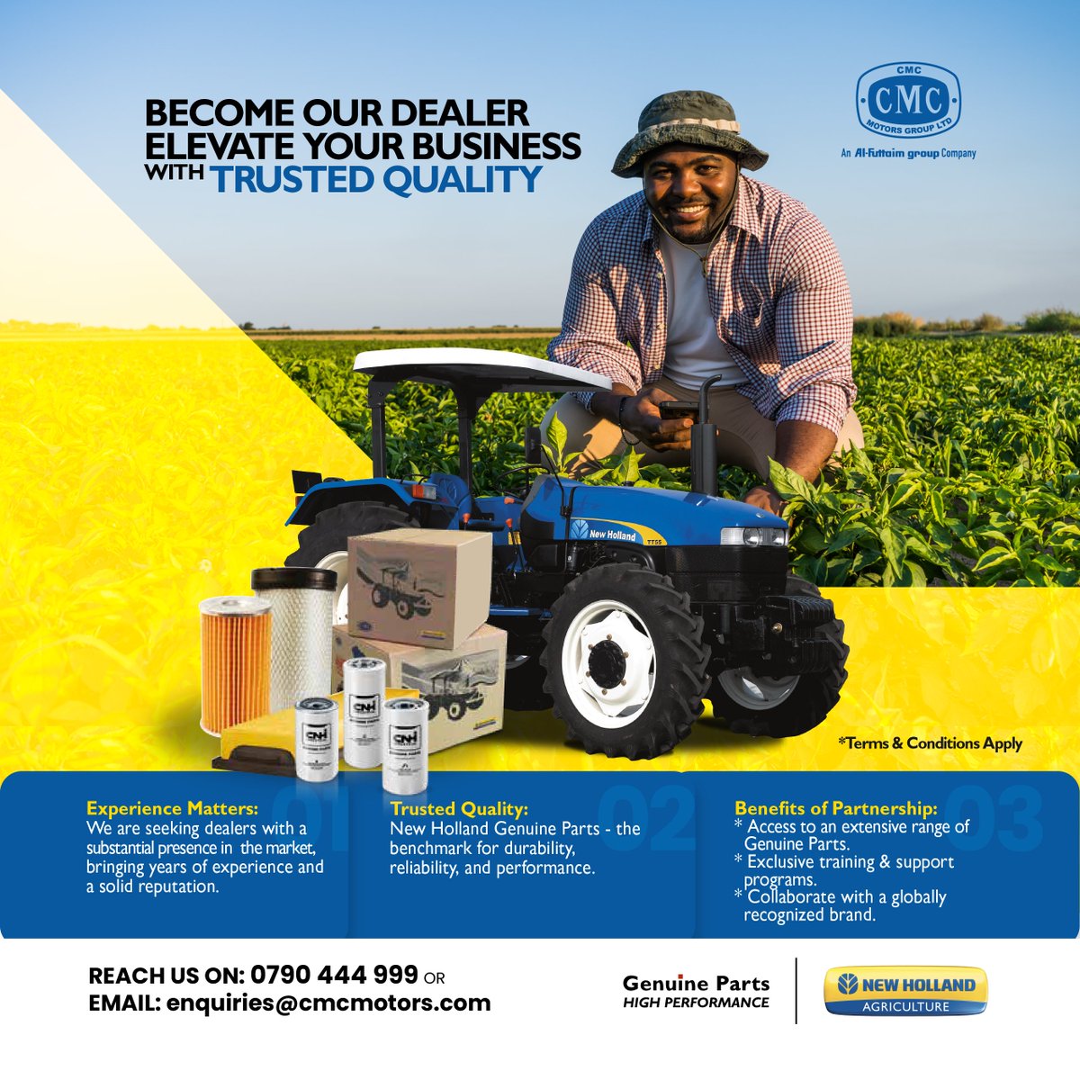newhollandcmc's tweet photo. Join the New Holland Genuine Parts Network and elevate your business to new heights!
Contact us today at enquiries@cmcmotors.com or call 0790 444 999 to become a part of our legacy!
#NewHolland #GenuineParts #PartnershipOpportunity #CMCMotors https://t.co/aewW8WdxKz