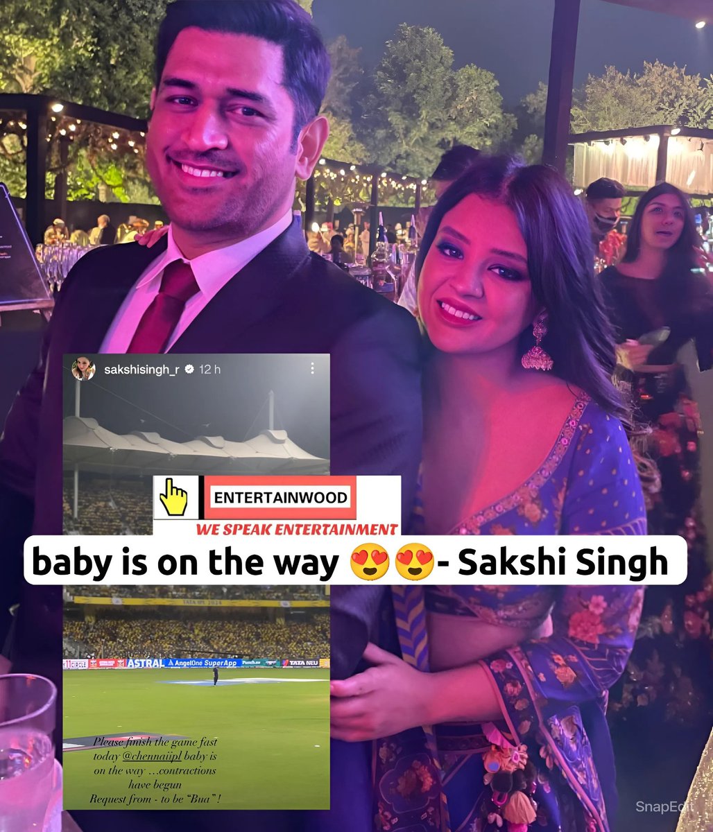 #SakshiSingh on her recent story - Baby is on the way 😍😍 #MSDhoni #CSKvsSRH