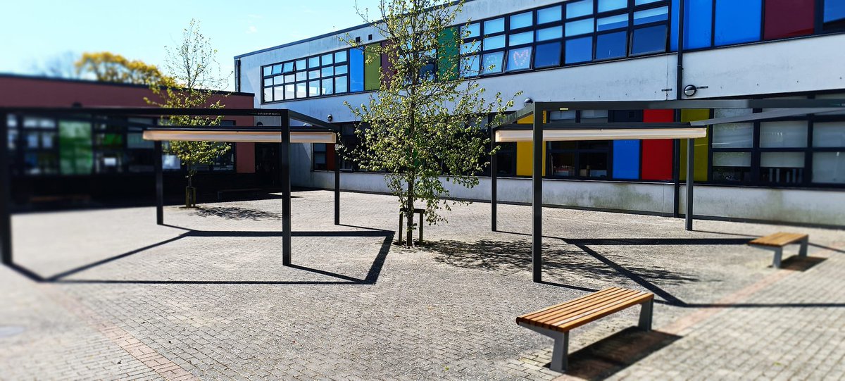 '🙌 Huge thank you to Damien Cloney Principal, and Joe Rolston Vice Principal, of @GlenartCollege Arklow. We're thrilled to have installed two Arcadia Pergolas with retractable roofs creating incredible outdoor dining and learning spaces. 🌟 Seating on the way Thank you @KWETB