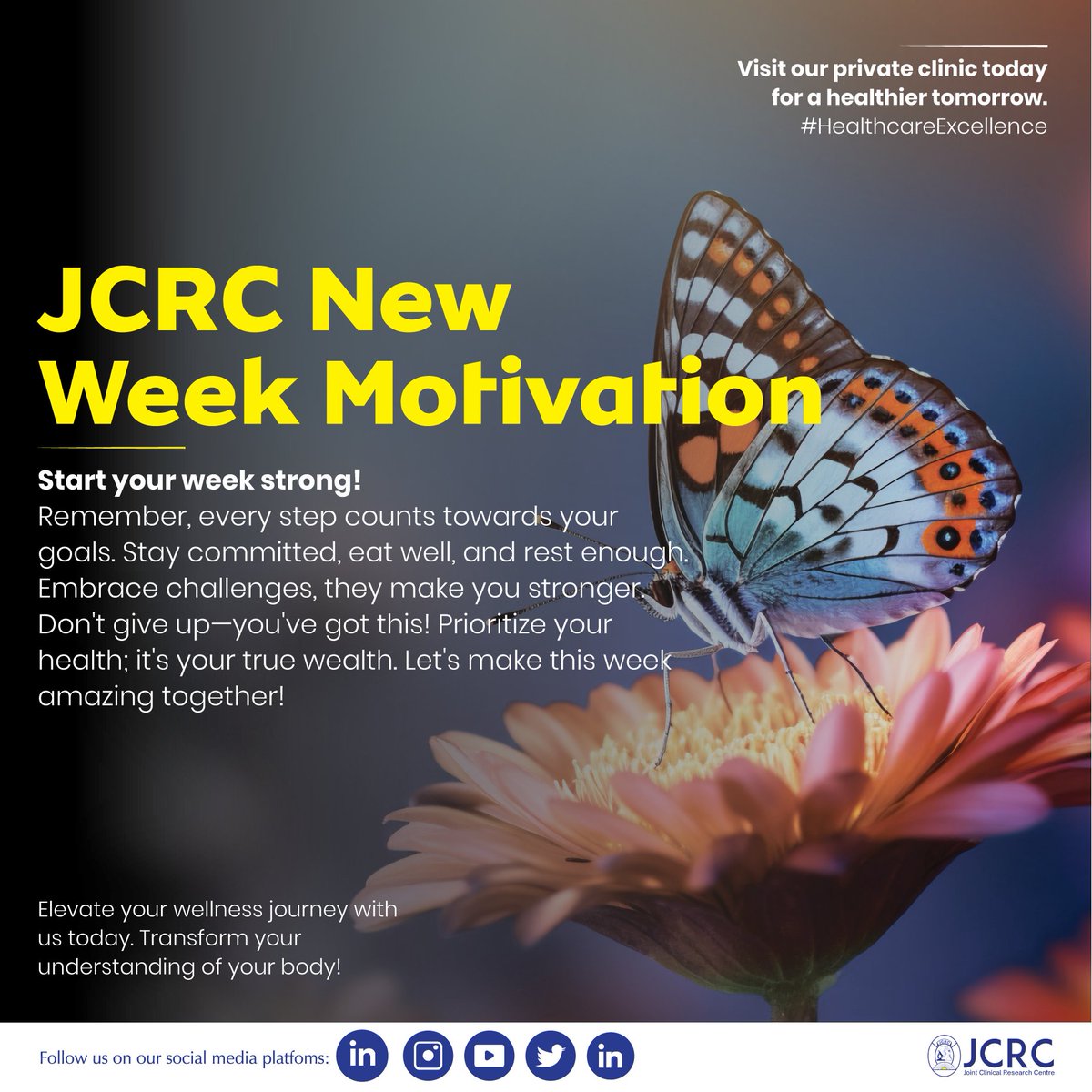 Start this week strong! #JCRCMotivationTip
