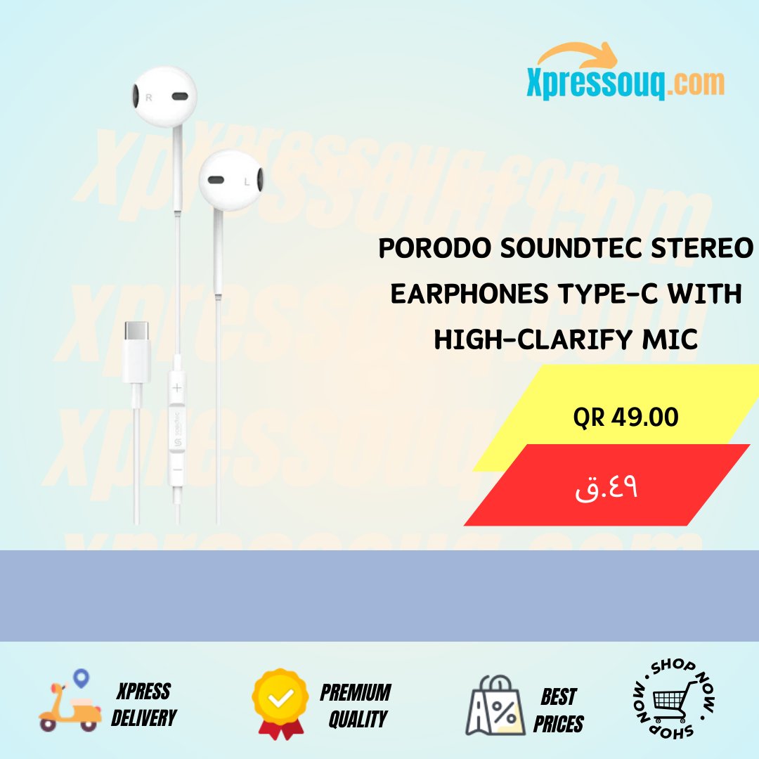 Elevate your audio experience. Porodo Soundtec

🎯Order Now @ Just QR 49 only 🏃🏻‍
💸Cash on Delivery💸
🚗xpress Delivery🛻

xpressouq.com/products/porod…

#PorodoSoundtec #StereoEarphones #TypeC #HighClarifyMic #AudioExperience #MusicOnTheGo #PremiumSound #QatarTech #TechEssentials
