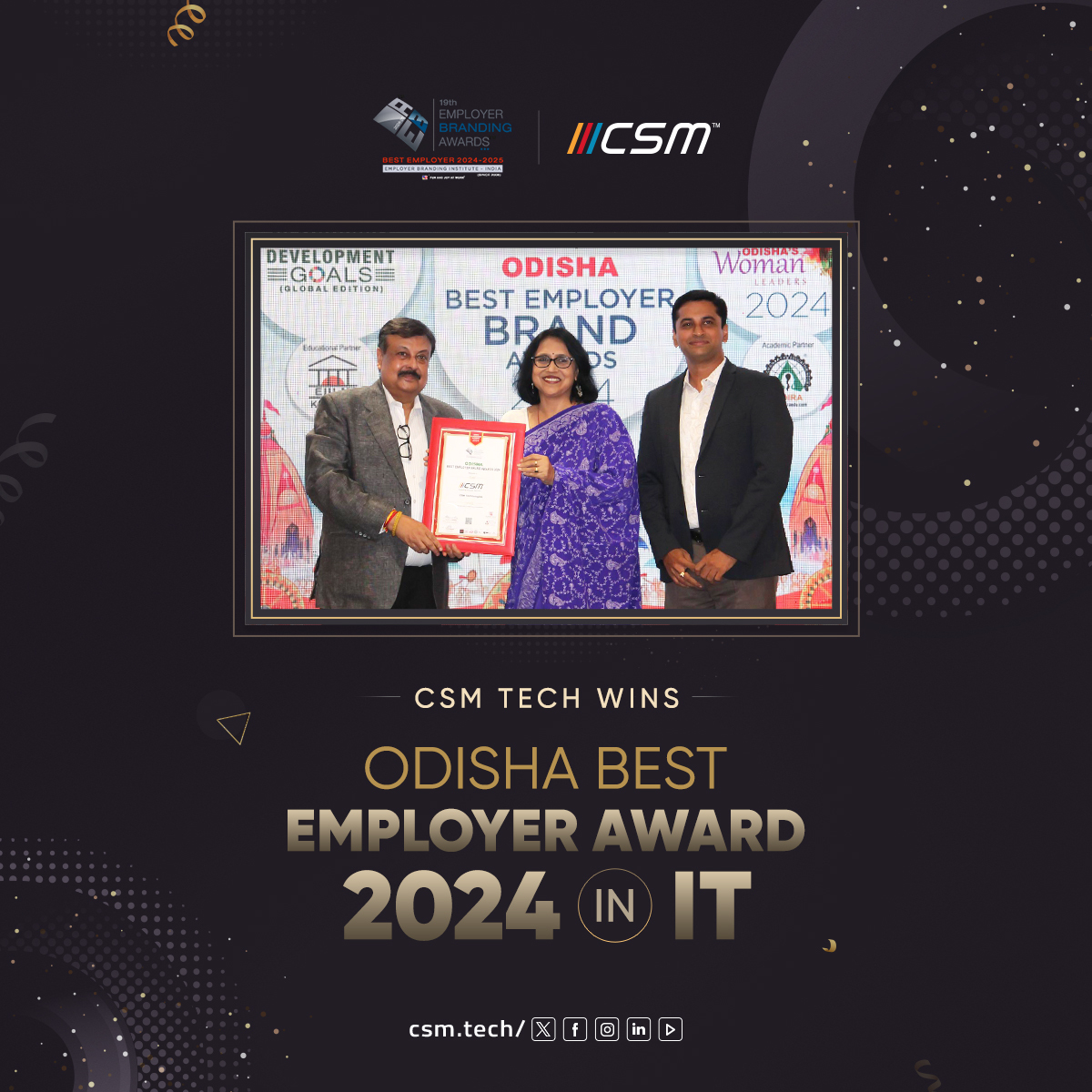 FY 24 off to a flier! It's a moment of pride for CSM Tech as we clinch the Odisha Best Employer Award 2024 in the IT category. Dedicated to every CSMer across the globe! #CSMTech #BestEmployer #EmployerAwards #IT