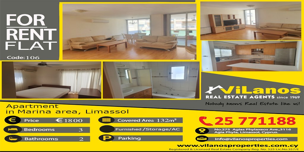 🏘For Rent Apartment in📍Marina area,Limassol,Cyprus
🛏3 Bedrooms🛀2 Bathroom🚽2🅿2
📏Covered Area 132 SQM
💶€1,800
🔹Code: 106 ☎️Call Us On 25-771188
#cyprus #oriele #amici23 #YOASOBI #PSGBAR #Perletti #englot #AsLaz #OlivierAwards #Newsnight #property #salesforce #sea #view