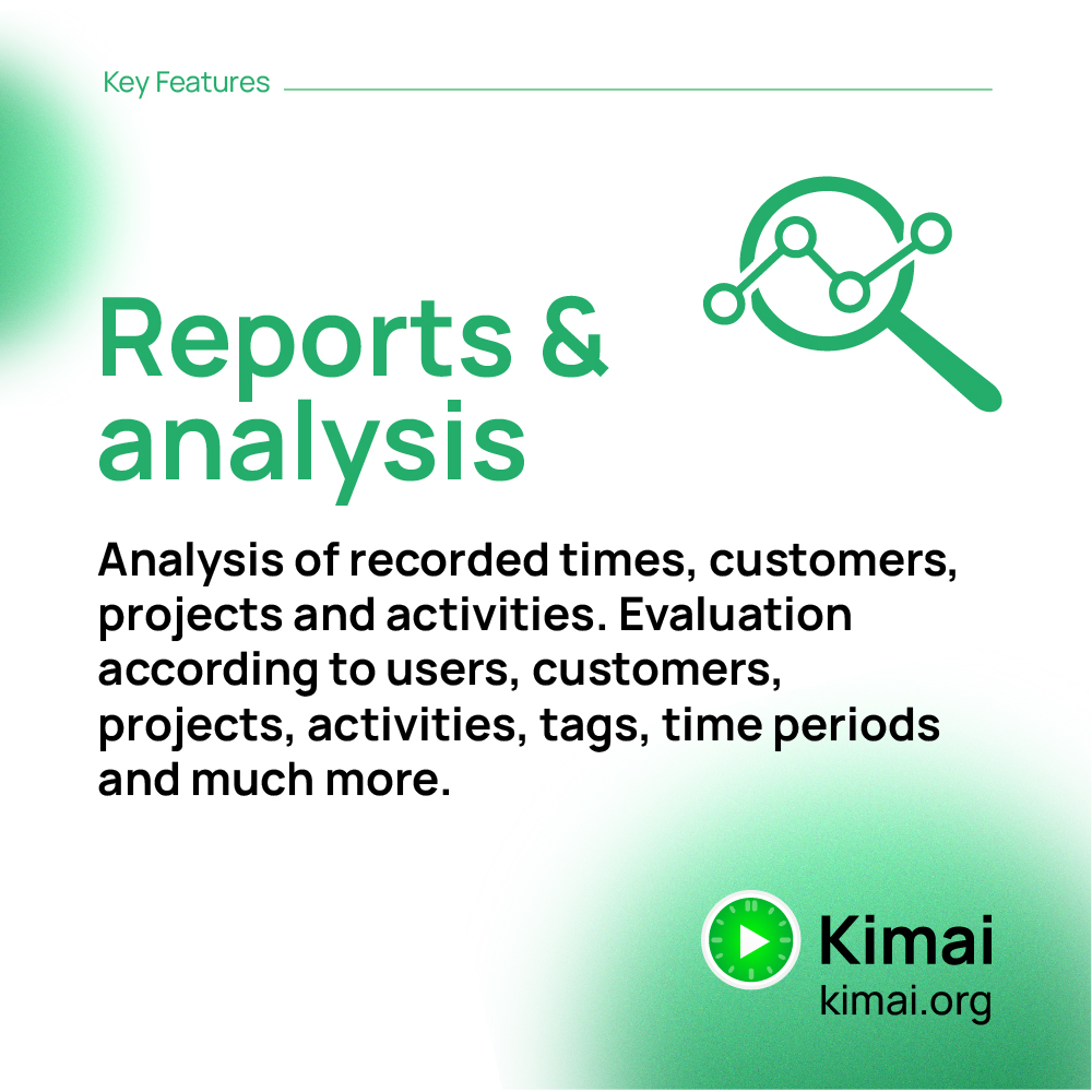 Happy monday folks! Have a productive week ahead!
Tap into Kimai's feature spotlight of the day; Reports and analysis! #timetracking #productivity #productivitytool #productivitytools  #timetracker #timetrackingapp #timetrackingtool #timetrackingsoftware #kimaitimetracker