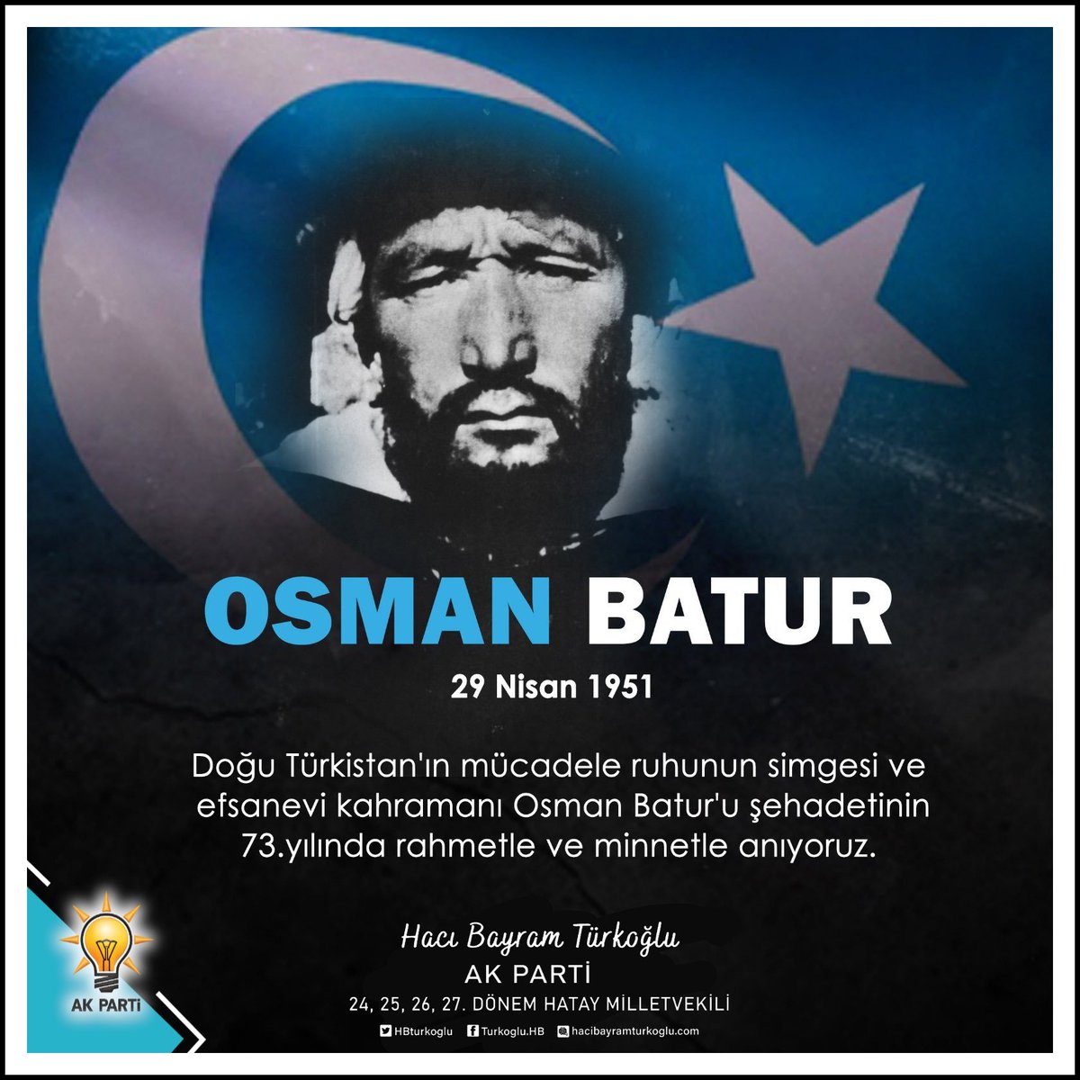 ❝Akılalmaz Bir Cesaret, Esaret Tanımayan Bir Yiğit❞ * 📌Doğu Türkistan'ın Bağımsızlık Mücadelesinin Korkusuz Milli Kahramanı, Altay Kartalı #OsmanBatur'u Şehadeti'nin 73. Yılında Rahmet ve Dualarla Anıyorum 🐺🤲