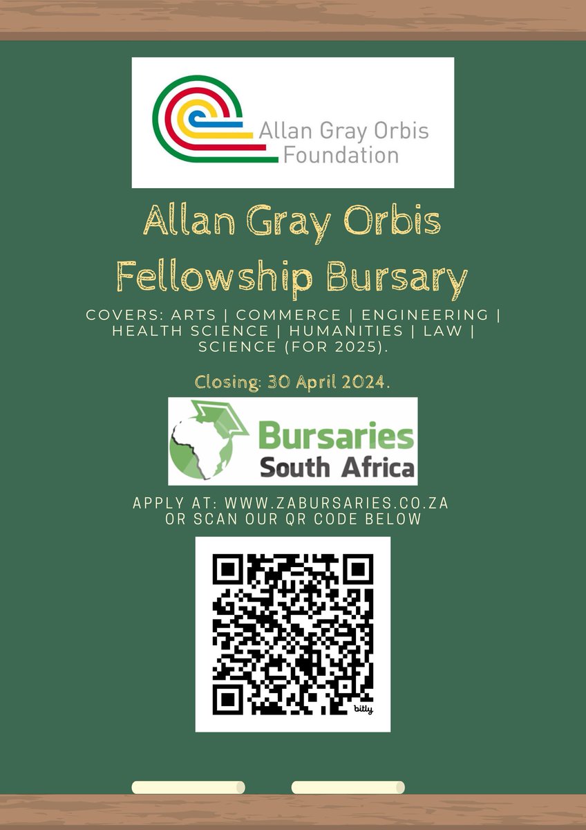 REMINDER: The Allan Gray Orbis Fellowship Bursary is closing TOMORROW! bit.ly/AllanGrayFellow