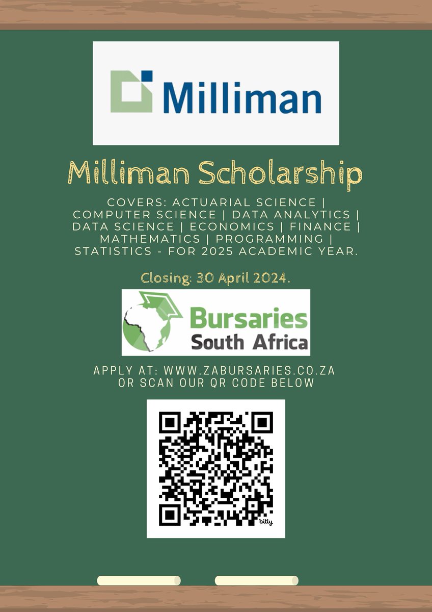 REMINDER: The Milliman Scholarship is closing TOMORROW! bit.ly/MillimanScholar