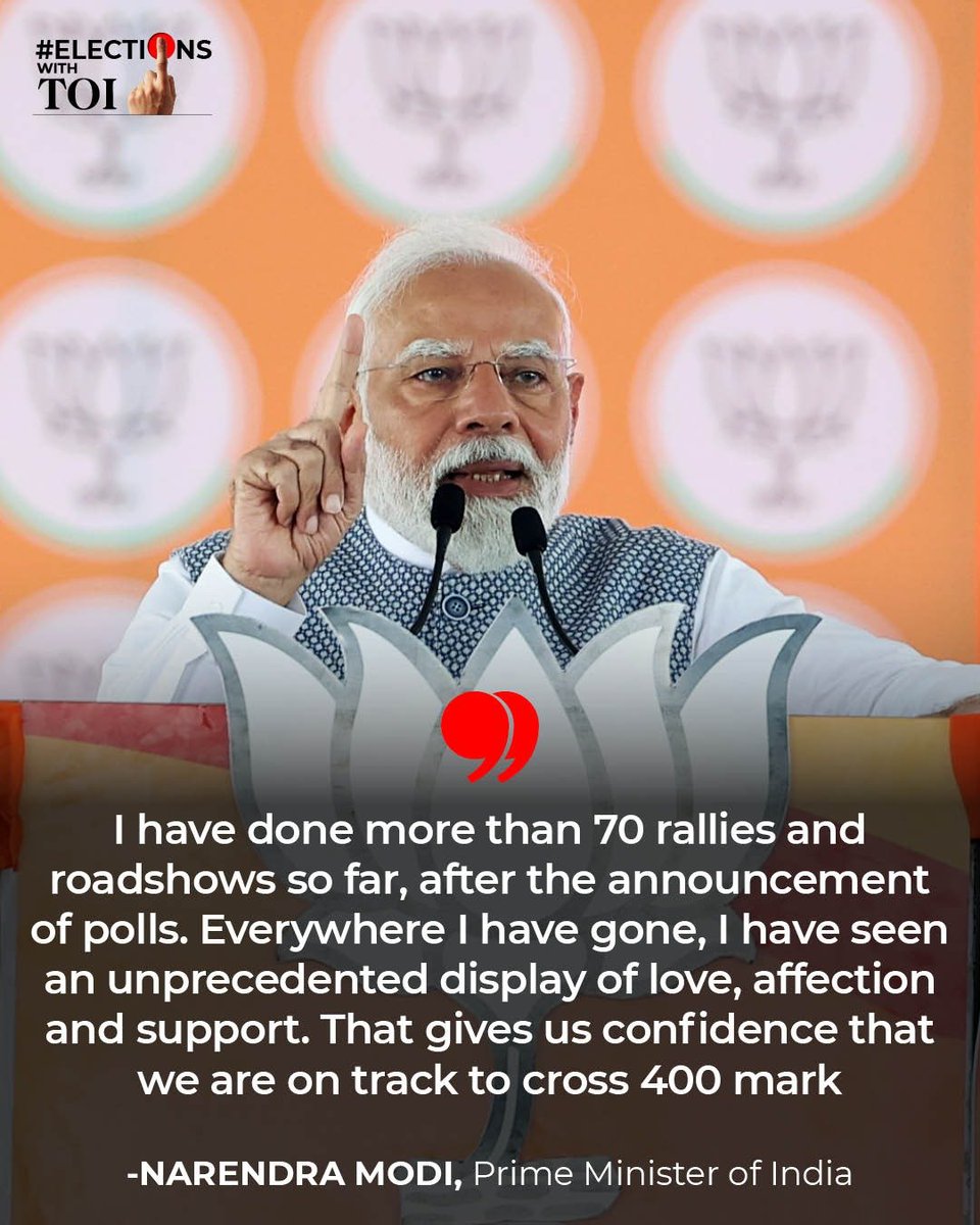 #ElectionsWithTOI | “The people have seen what we can deliver and we believe that the people want a better tomorrow”

Talking after the second round of polls, in an exclusive interview with TOI, PM @narendramodi says #NDA is well on course to cross the 400+ target. 

Read the…