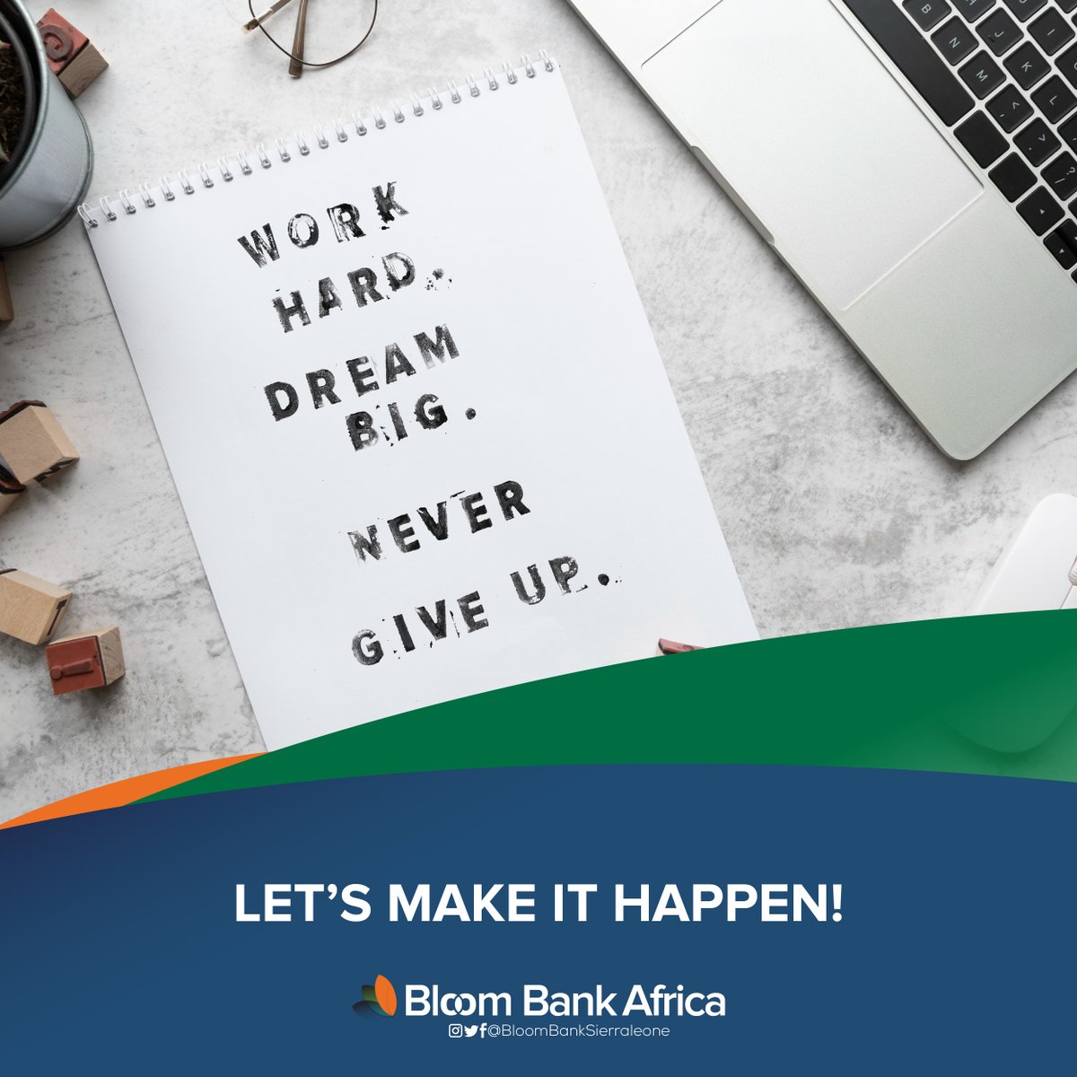 WELCOME TO THE NEW WEEK.
Work hard, dream big, work hard, and never give up!
No matter how big your dreams may be, we believe in your potential to achieve them. Together, let's turn your aspirations into reality.
#LetsMakeIthappen
#BloomBankAfricaSierraLeone