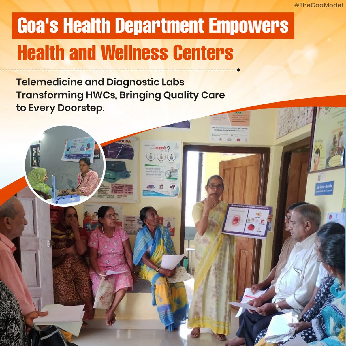 Exciting developments in Goa's healthcare! With telemedicine and diagnostic labs, Health and Wellness Centers are delivering quality care right at people's doorsteps. #GoaHealthcare #WellnessCenters #TheGoaModel
#HealthcareInnovation #Telemedicine #DiagnosticLabs