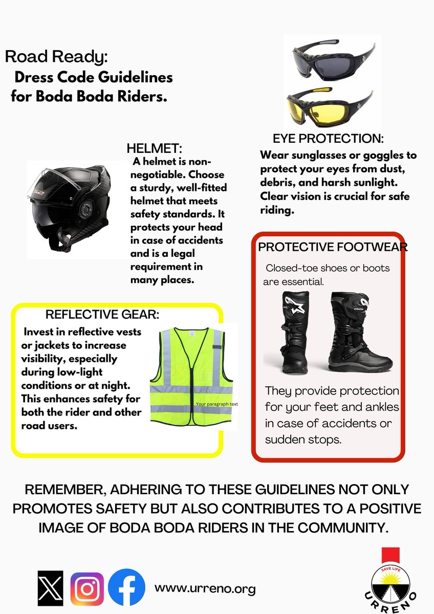 Road for the road! As a boda rider these are some of the requirements for you to consider to be road worthy on the road. Let's learn and be pratical.