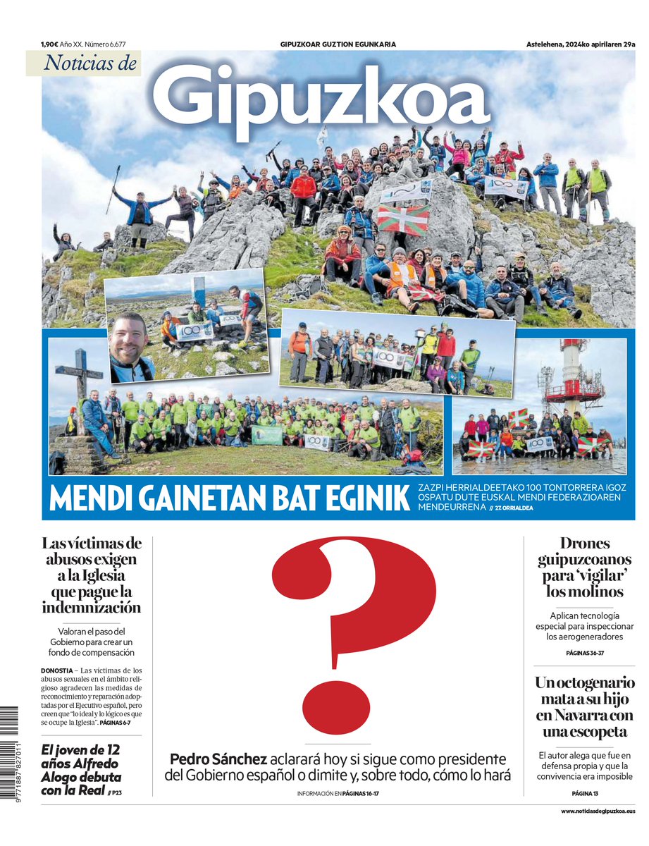 📰 Egun on! Consulta la portada de NOTICIAS DE GIPUZKOA de este lunes 29 de abril noticiasdegipuzkoa.eus Accede a la versión de la edición impresa en PRESST 🗞: presst.net/journal/notici…