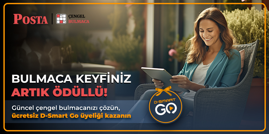 BULMACA KEYFİNİZ ARTIK ÖDÜLLÜ! Güncel çengel bulmacanızı çözün, ücretsiz D-Smart Go üyeliği kazanın posta.com.tr/bulmaca-coz/ce…