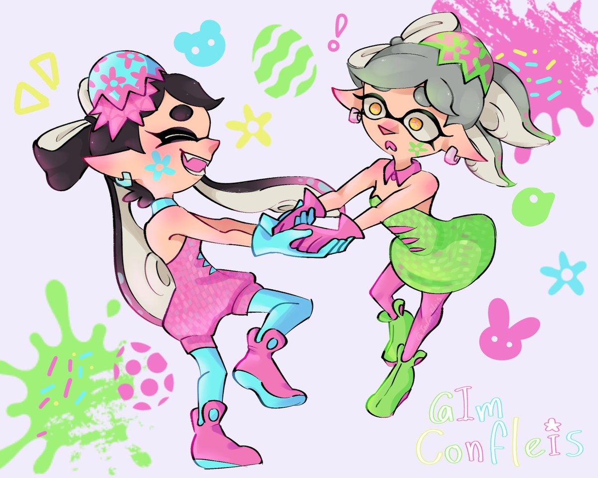 Spring Sisters!🧁
#Splatoon3 #Springfest #SquidSisters