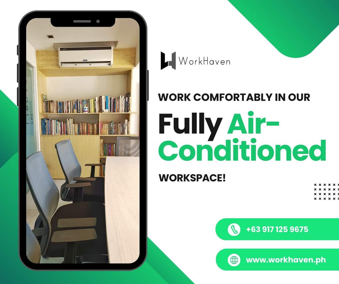 Keep your cool and boost your productivity! Join us in our fully air-conditioned workspace today. 🌬❄️

#workhavenph #safespace #coworkingspace #meetingroom #officespace #virtualoffice #sharedoffice #Ortigas #whereworkandinspirationintersect