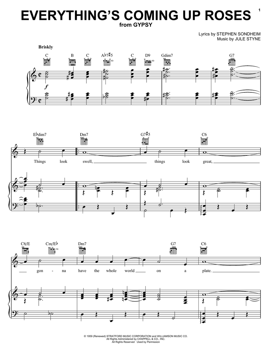 Ethel Merman Everything's Coming Up Roses Sheet Music Notes freshsheetmusic.com/ethel-merman-e… #stephensondheim #musical #broadway