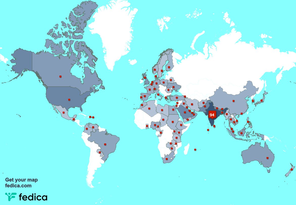 I have 28 new followers from India 🇮🇳, and more last week. See fedica.com/!yejivanhaiisj…