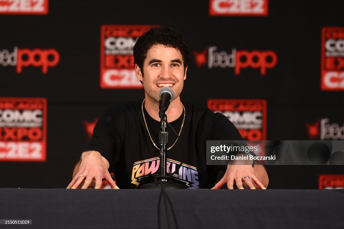 Darren Criss speaks on stage during the C2E2 Chicago Comic & Entertainment Expo at McCormick Place on April 27, 2024 in Chicago, Illinois. (Photos by Daniel Boczarski/Getty Images)