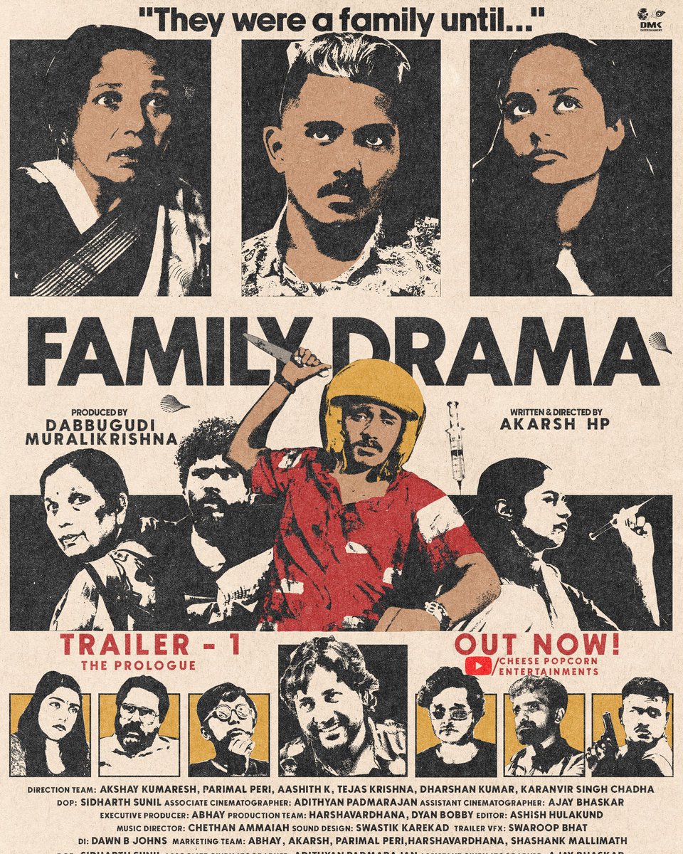 My god, do you know how dramatic our family can get? Uhm, wait goo watch the trailer and find out! 🙌❤️ youtu.be/C5w23j5RIwI?fe… Trailer 1 - The Prologue OUT NOW on CHEESE POPCORN ENTERTAINMENTS yt channel. #FamilyDrama #FamilyDramaTheFilm #FamilyDramaKannadaFilm