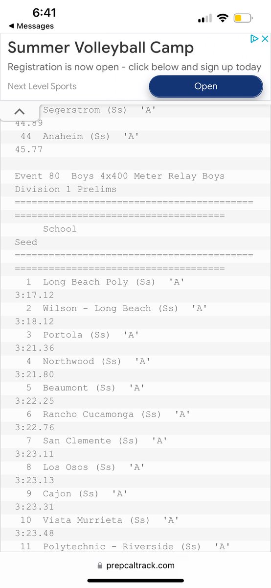 OfficialDwilljr's tweet image. D1/CIF Ranked 20th in 400m