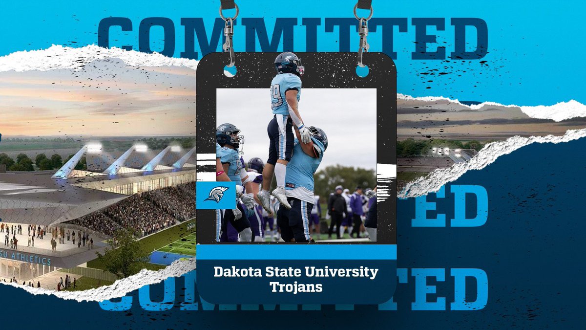 I am excited to announce my commitment to @DSUFootball! Thank you @DakSt8Football and @CoachSinsabaugh for the opportunity! I would like to thank everyone who has helped; And a special thank you to my friends and family who have pushed me to this position. #GOTROJANS 🔵⚪