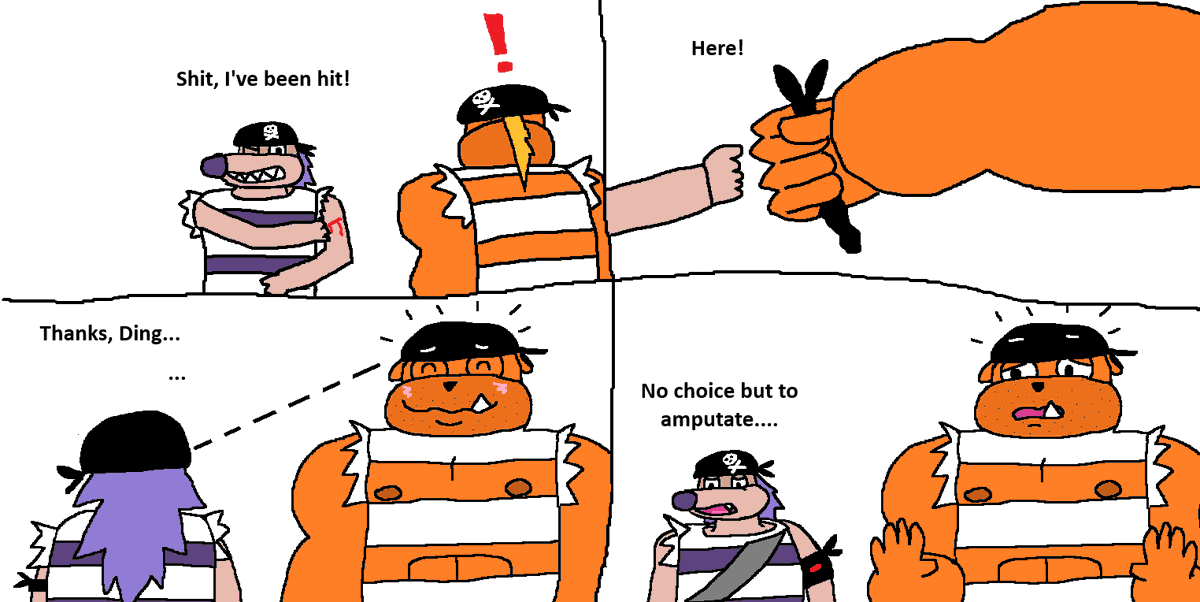 CheeseMcButt's tweet photo. The Peter Pan episode gave me some good ideas, first, a silly pirate costume for Dingo and a joke to go along with it
#tamers12345 #sonicunderground #buttpirates
(maybe don't click that third one) https://t.co/i9edTUr8Gs