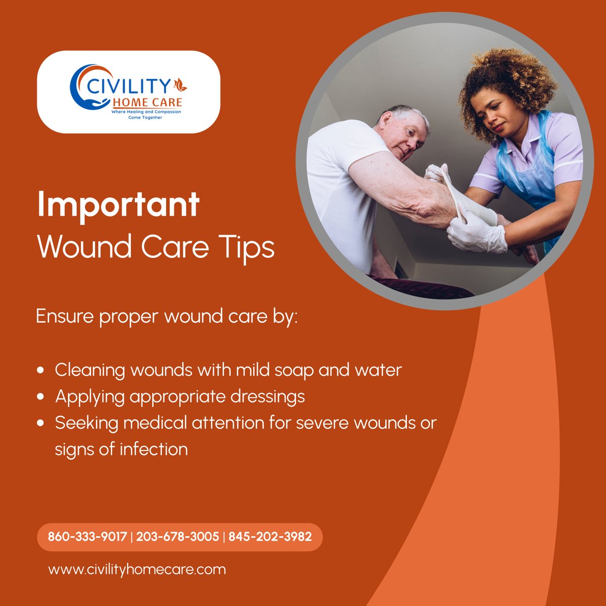 Proper wound care is essential for healing. Follow these tips to promote faster recovery and prevent complications. 

#DanburyCT #HomeCareAndMedicalSupplies #WoundCare #HealthTips #EssentialWoundHealingTips