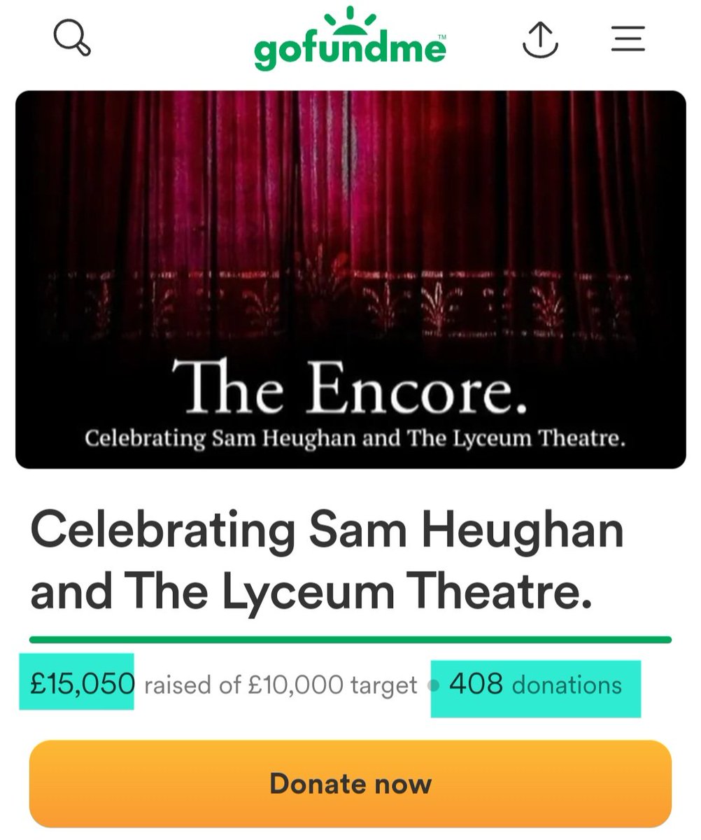 WOOHOO!! WE HAVE NOW RAISED OVER £15,000 FOR THE LYCEUM THEATRE! THIS IS INCREDIBLE!! AND WE STILL HAVE A DAY AND A HALF TO GO!! THANK YOU TO EVERYONE INVOLVED. OK, I've stopped shouting, but I'm still smiling. I'm so proud of this community. I hope you're proud, too.