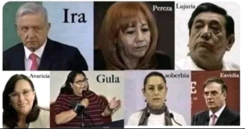 Los 7 pecados capitales
#TwisterPolítico 
#NarcoPresidenteAMLO42
#NarcoCandidataClaudia42
#RocíoNahleCorrupta