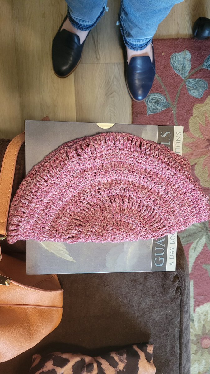 Crocheted a chemo hat. Nice and soft bamboo yarn.