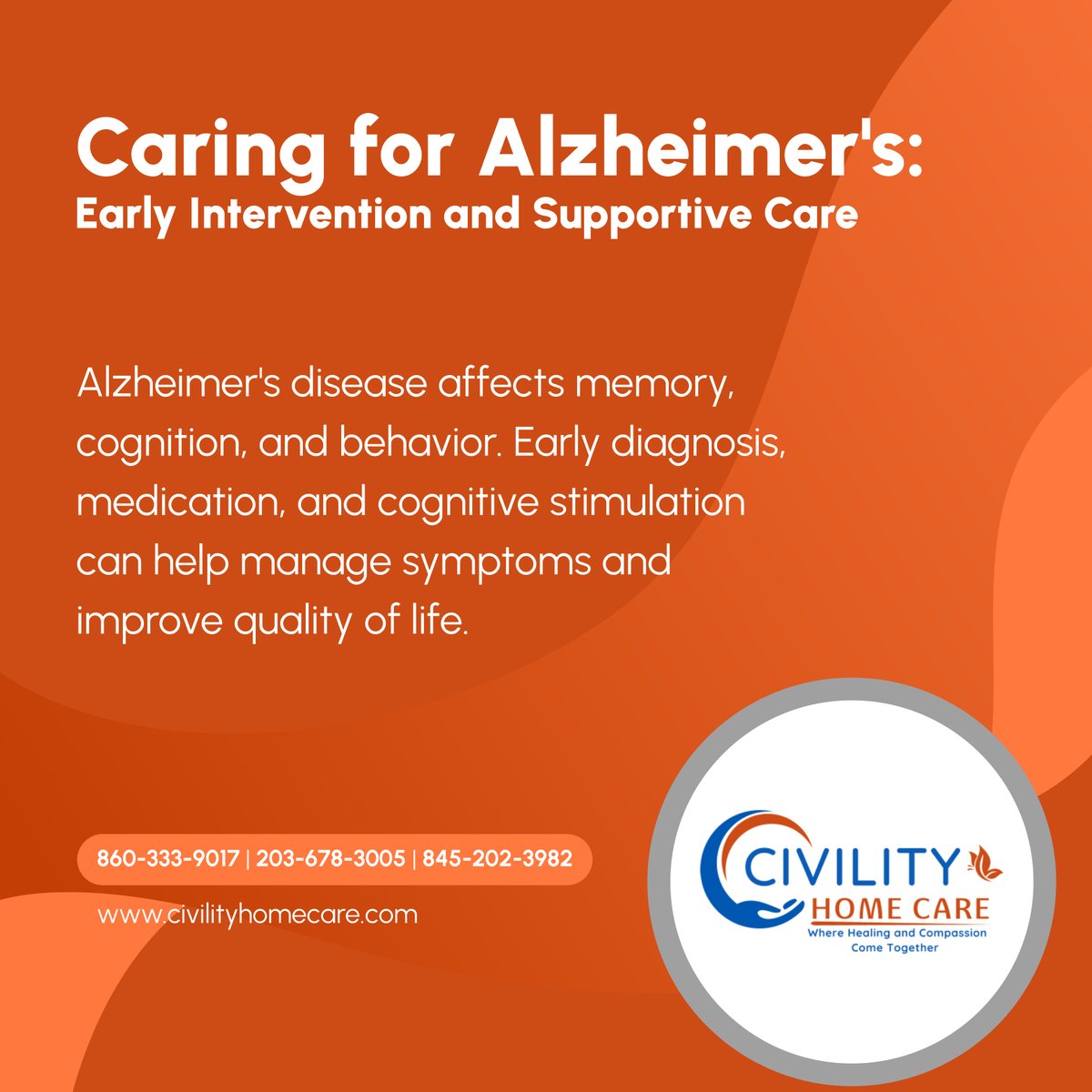 Educate yourself on Alzheimer's disease. Early detection and comprehensive care can make a significant difference in managing symptoms. 

#DanburyCT #HomeCareAndMedicalSupplies #AlzheimersAwareness #DementiaCare #MemorySupport