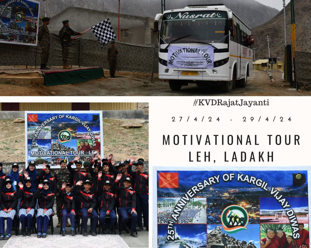 Exploring #Leh: A Path of Exploration and Inspiration
 
20 students & 02 teachers of Govt Middle School, Kaksar #Kargil set out on a 3-day Motivational Tour organised by Forever In Operations Division. 
The event, part of #KVDRajatJayanti will provide an opportunity to visit…