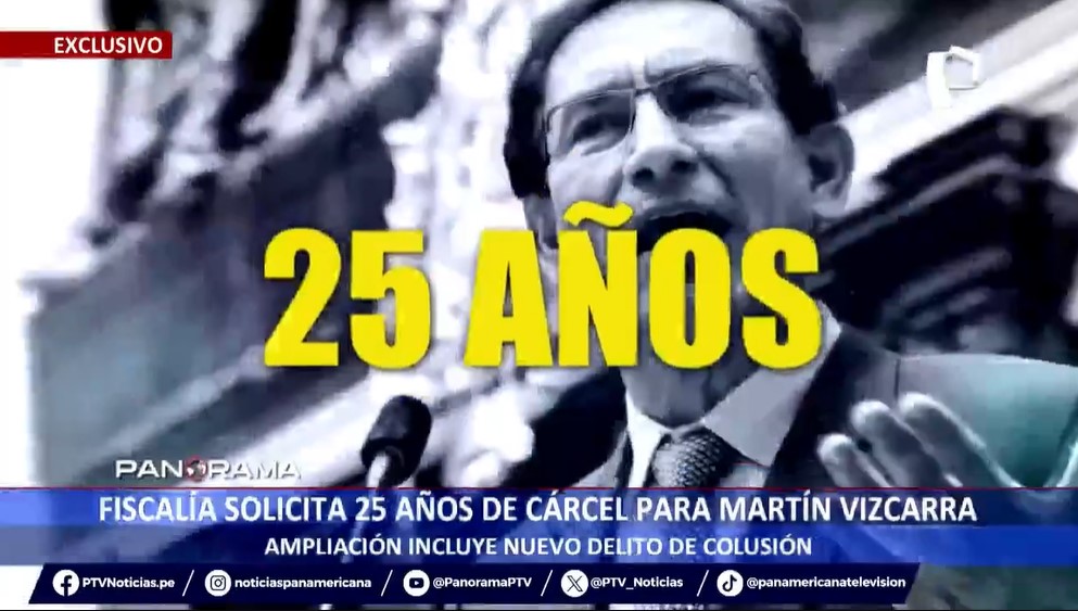 🔴 #AHORA EN #PANORAMA | #EXCLUSIVO: Fiscalía solicita 25 años de cárcel para Martín Vizcarra Ampliación incluye nuevo delito de colusión 📲 Ver en directo ► ptv.pe/vivo #PanamericanaNoticias