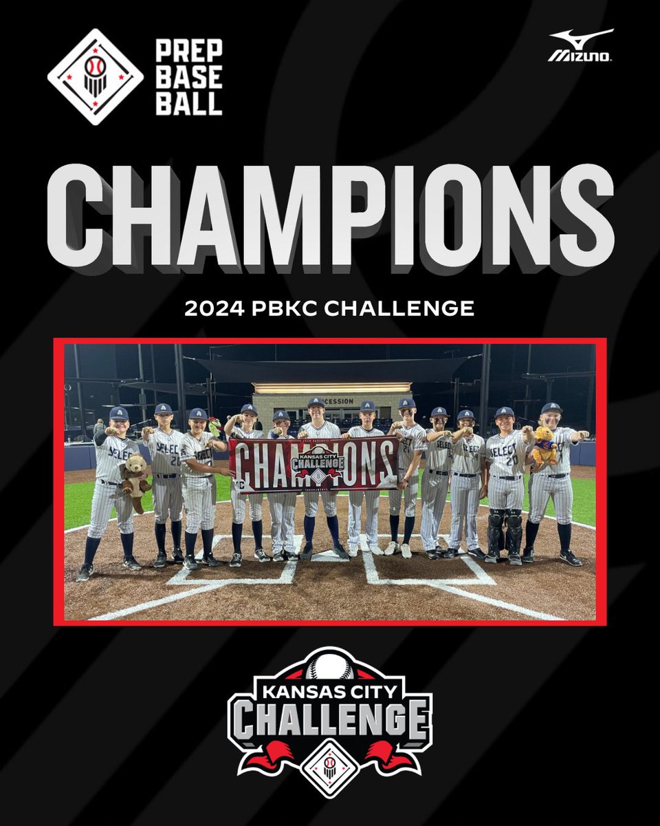 🏆CHAMPIONS🏆 Congratulations to the 2024 PBKC Challenge 13U D2 Champions, Arkansas Select!!! #PrepBaseballKC #BeSeen