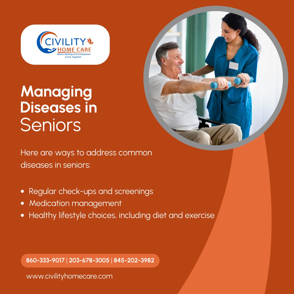 Proactive management of diseases in seniors promotes overall well-being and quality of life. Stay informed and take preventive measures. 

#NewingtonCT #HomeCareAndMedicalSupplies #SeniorHealth #DiseaseManagement #ProactiveManagement