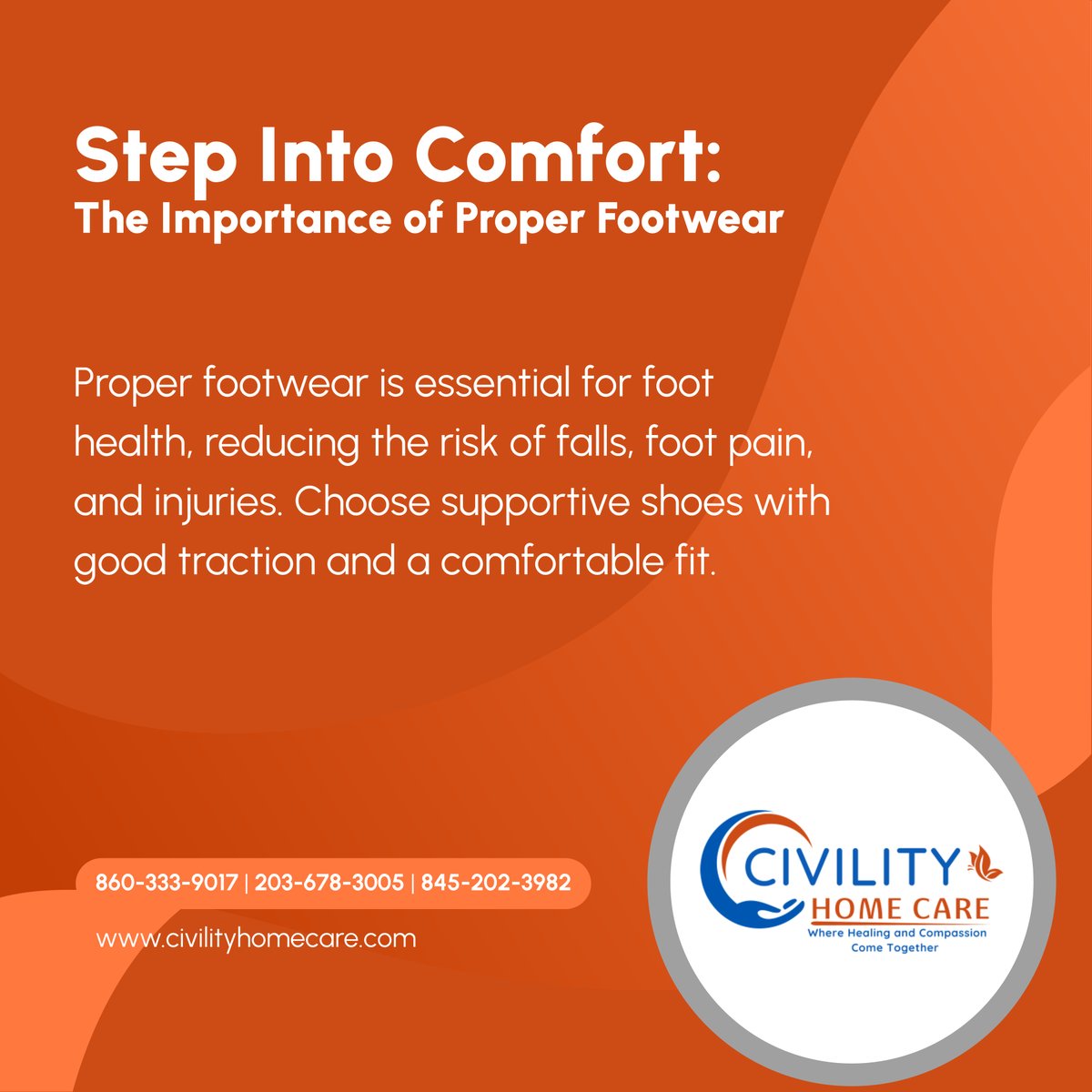 Don't underestimate the importance of proper footwear. Invest in supportive shoes to safeguard foot health and prevent accidents. 

#BrewsterNY #HomeCareAndMedicalSupplies #FootHealth #HealthyFeet #FootwearEssentials