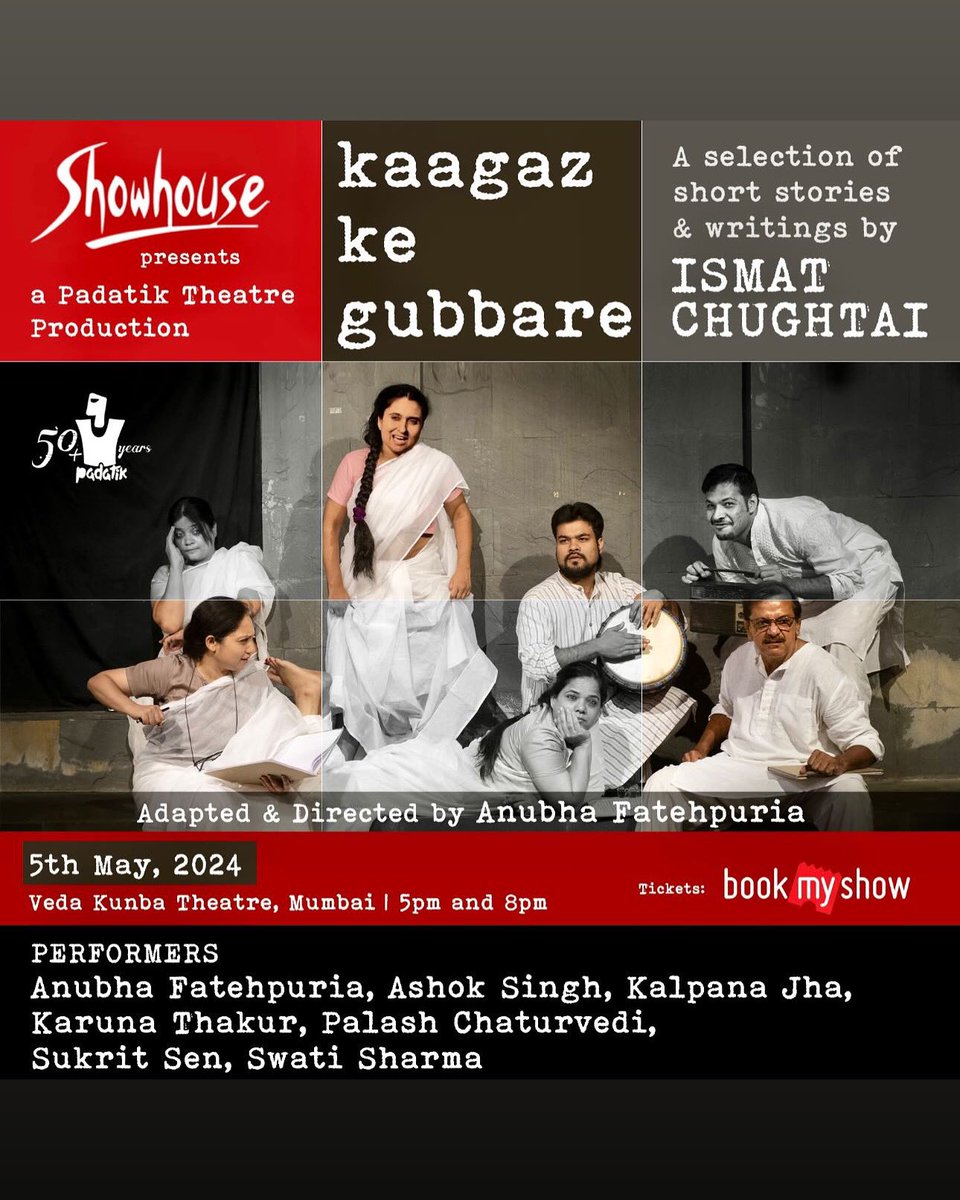 A feast for theatre lovers &amp; Ismat Chughtai’s fans in Mumbai. Tickets on bookmyshow.com