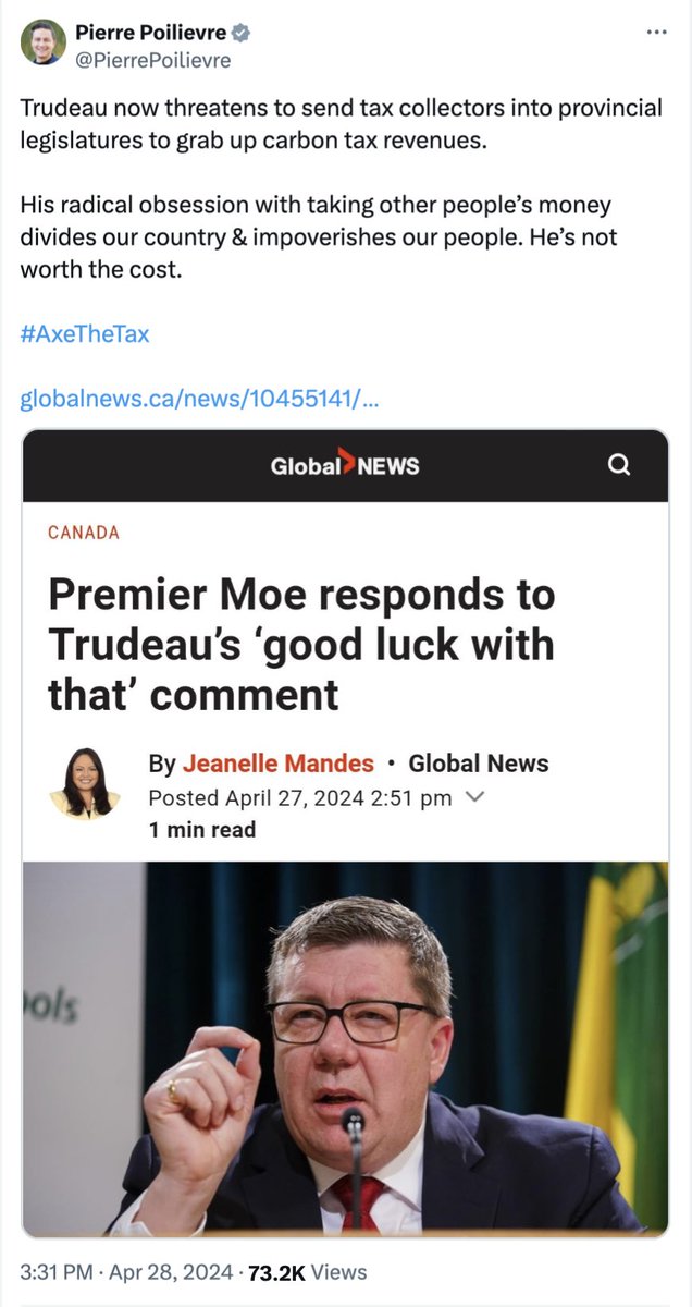 How dare Trudeau expect a provincial premier to follow the law!