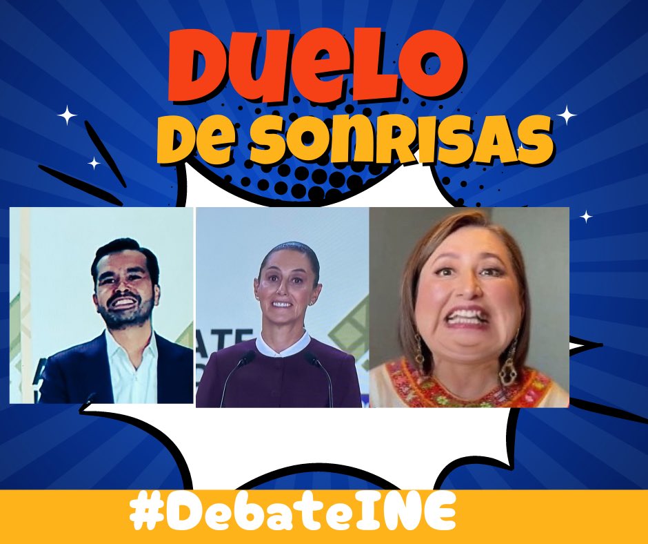Perdón por llegar tarde, ya empezó el #DueloDeSonrisas, perdón, el #DebateINE , ¿quién ganará? Las #propuestas o los #memes?