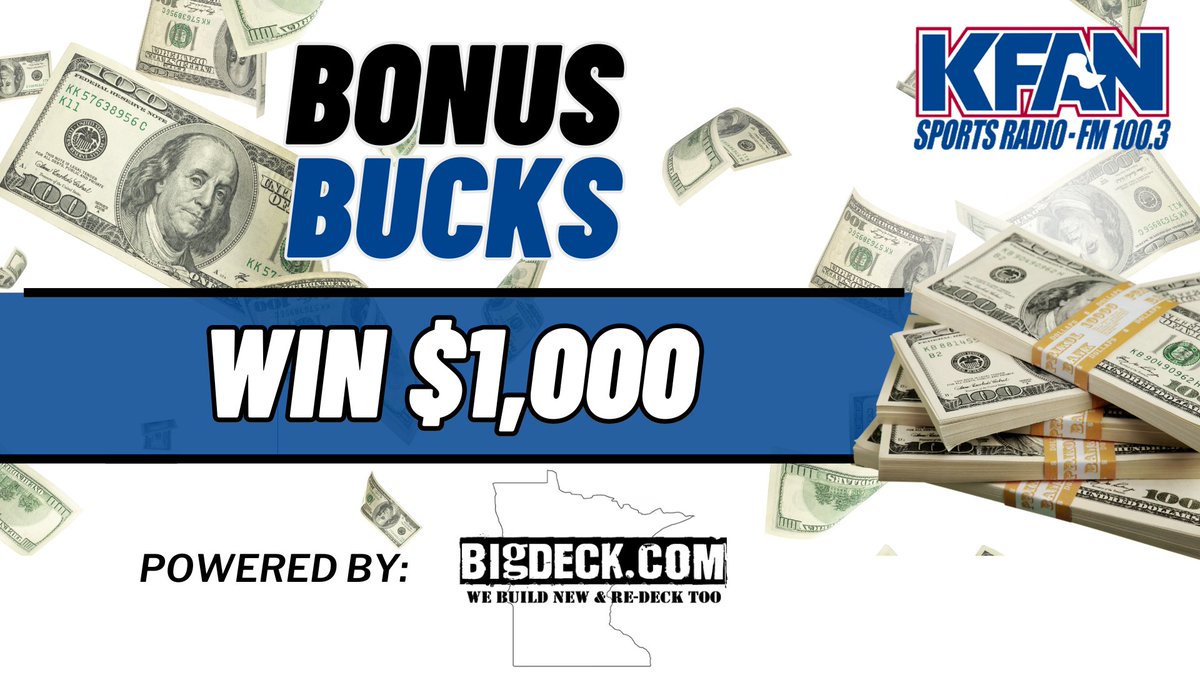 The FAN and BigDeck.com want to give you a shot to put a grand in your hand with the National Cash Contest! Just listen for a new keyword every hour, then head to KFAN.com to enter and YOU could be NEXT to win $1,000!!!