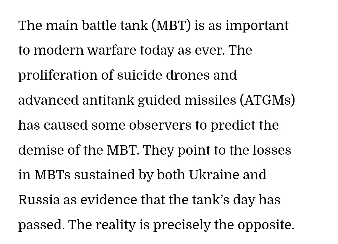 @nntaleb Being able to use the tanks correctly also matters as 🇮🇱 has demonstrated...

realcleardefense.com/articles/2024/…