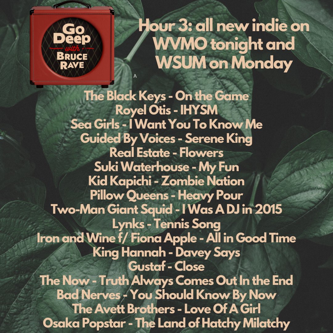 49 new indie jams to spin on my 3-hour episodes from 10p PT @WVMO987 and Monday 5a @WSUM. Both stations stream on their sites and on TuneIn while WSUM also has an app