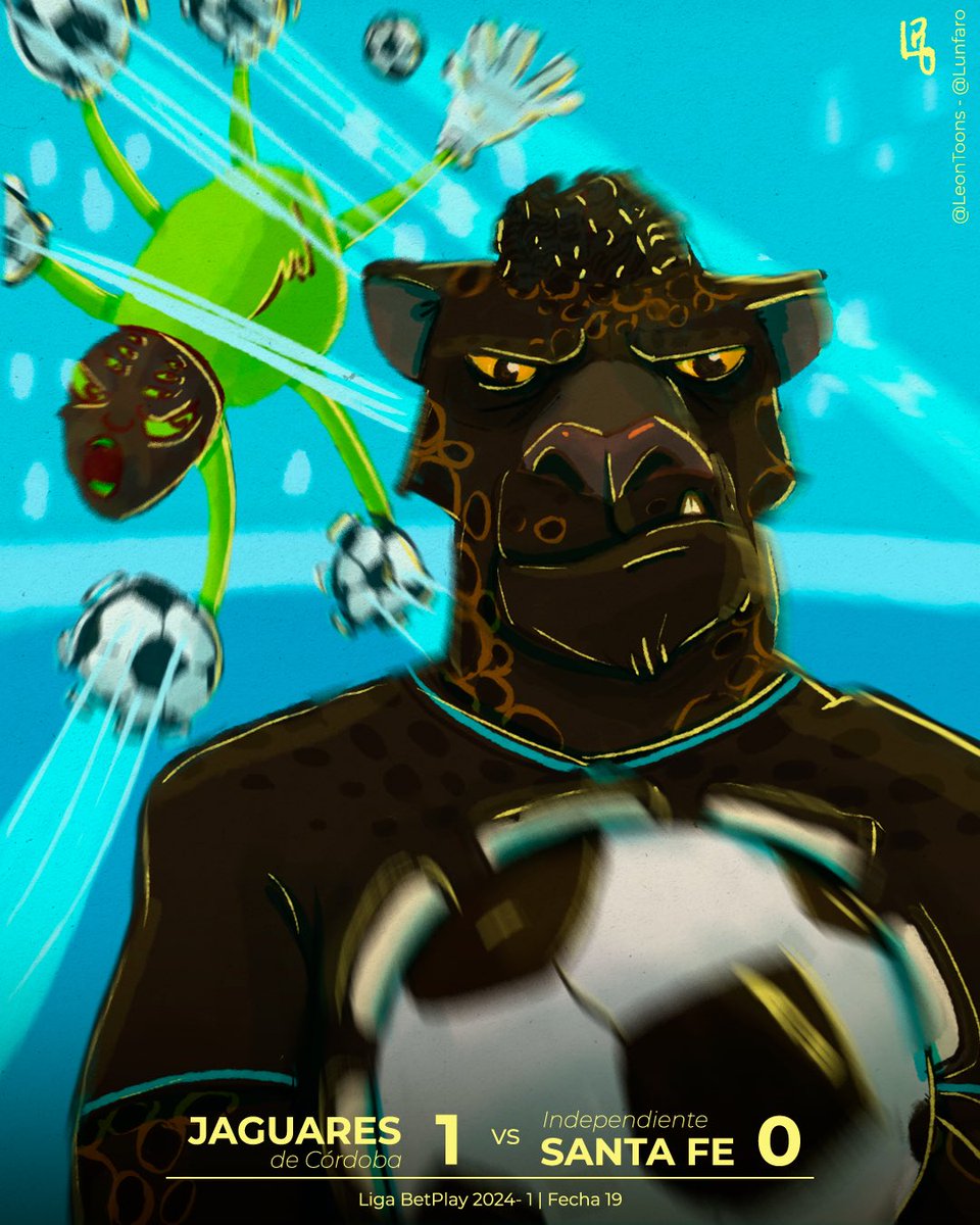 LeonToons's tweet photo. Liga BetPlay 2024 - I Fecha 19 @JaguaresdeCordo 1 - @SantaFe 0 #LeonToons https://t.co/G6LTM4JxYc